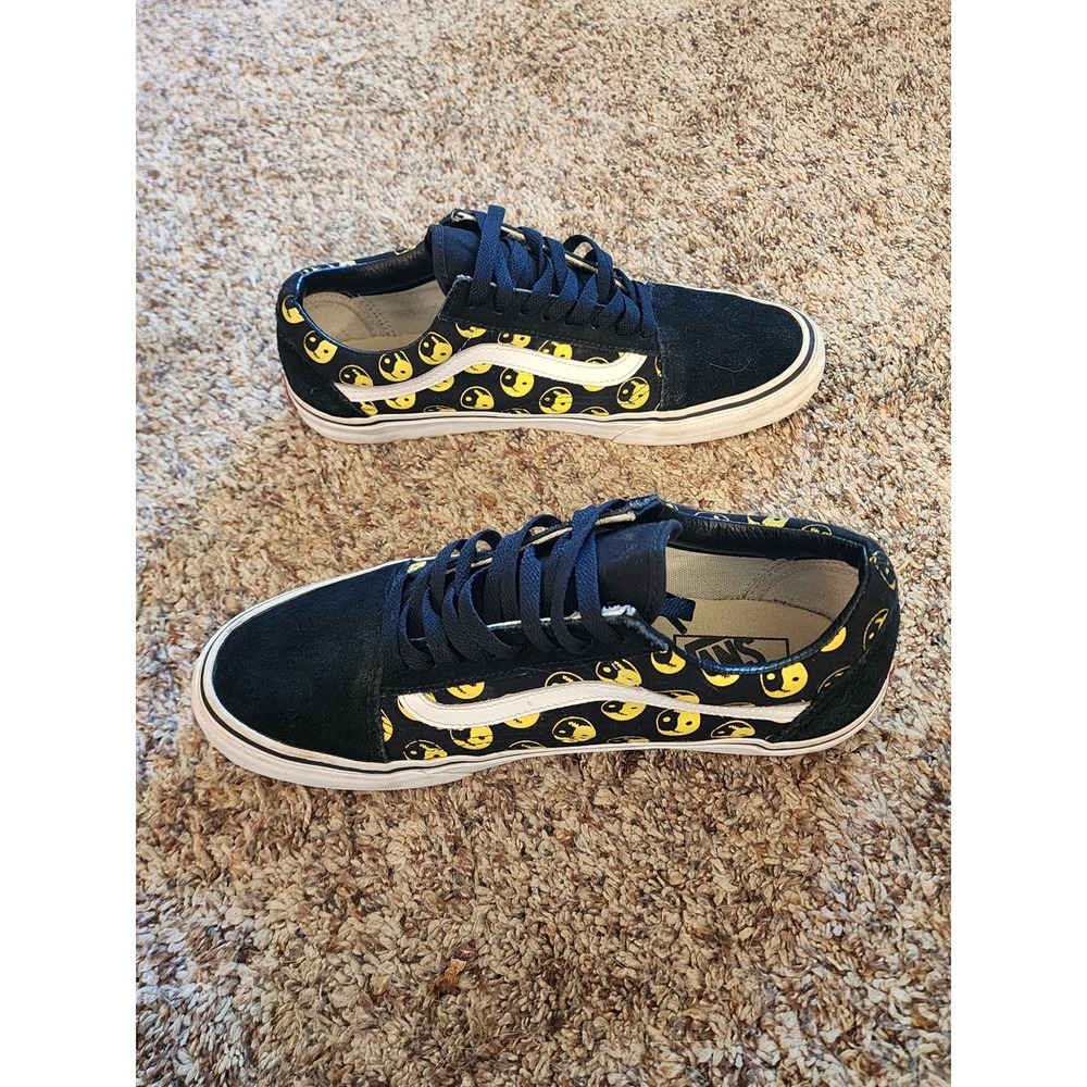Vans Old Skool Daze Later Yin Yang Smiley Face Black Yellow Mens 9 Womens 10.5 - Picture 5 of 9